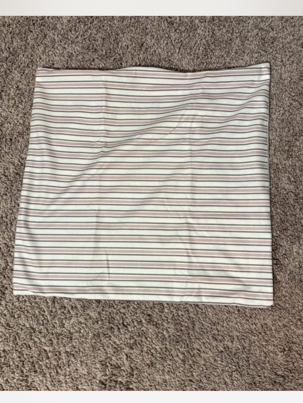17 x 17 white and pink striped throw pillow case